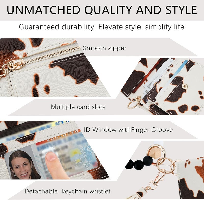 Sunpour Store Keychain Wallet RFID Wristlet Wallets for Women,Small Wallets Woman Key Chain Wallet with Coin Pocket and Id Window - Image 4